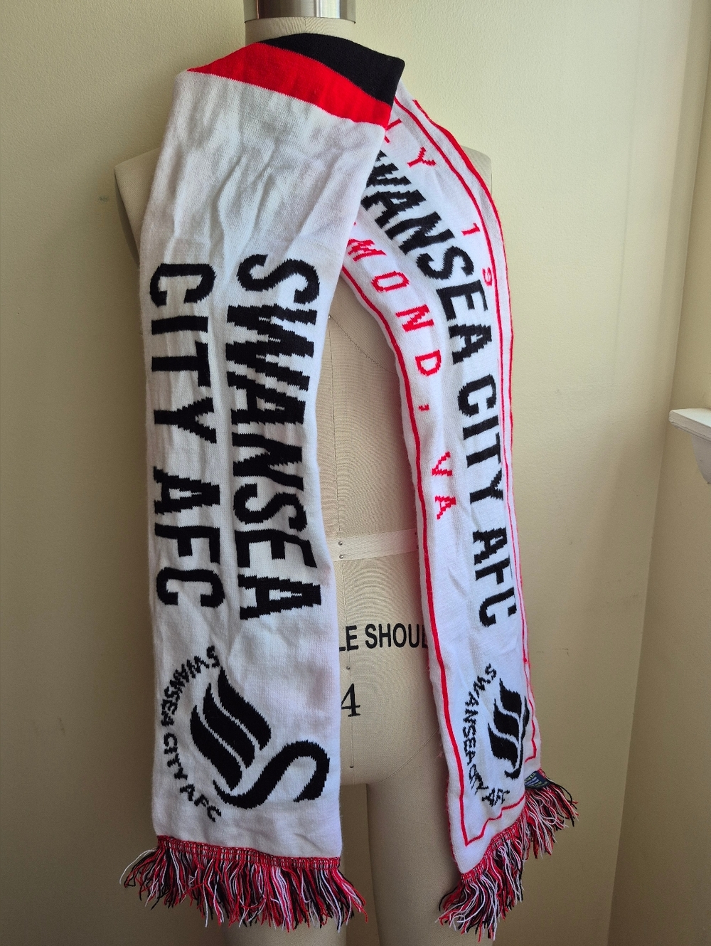 Swansea City/Richmond Kickers AFC Supporter Scarf - White, Black & Red